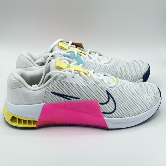 Men’s Nike Metcon 9 White/Blue/Pink/Yellow Crossfit and Workout Shoes Size 12 - Picture 3 of 8